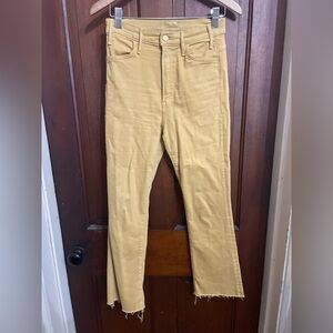 MOTHER Mustard Yellow High-Rise Straight Jeans